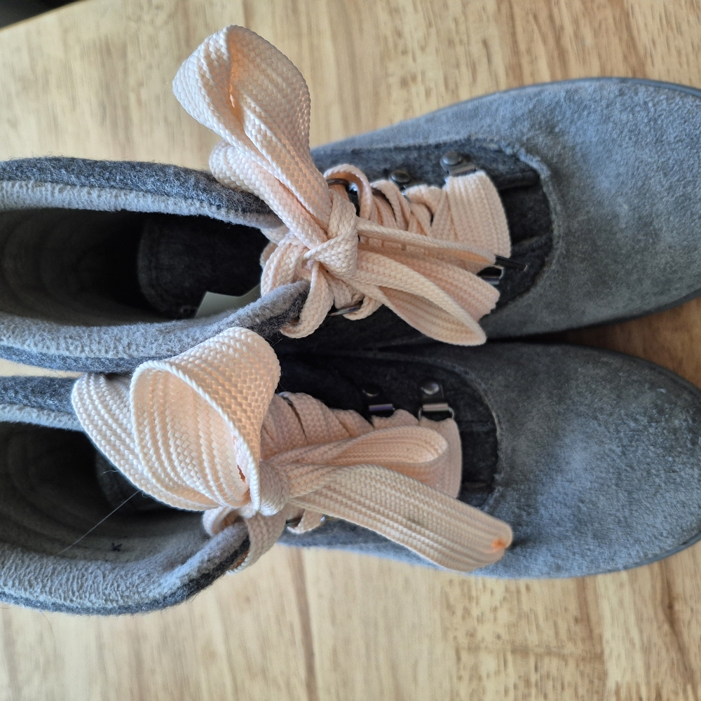 Keds Gray and Pink Lace-Up Boots